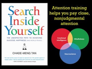 Attention training
helps you pay close,
nonjudgmental
attention
 