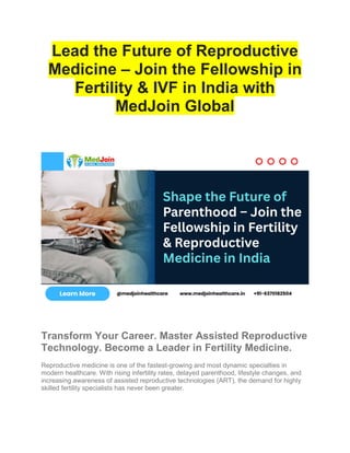 Lead the Future of Reproductive Medicine – Join the Fellowship in ...