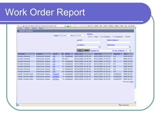 Work Order Report 