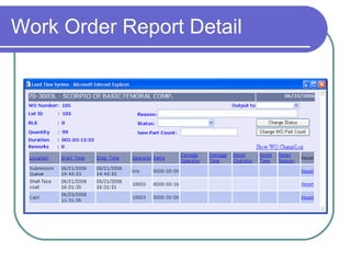 Work Order Report Detail 