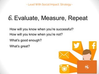 How will you know when you’re successful? 
How will you know when you’re not? 
What’s good enough? 
What’s great? 
 