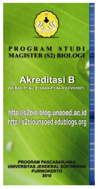 Leaflet  Magister  Biologi  Unsoed 2010