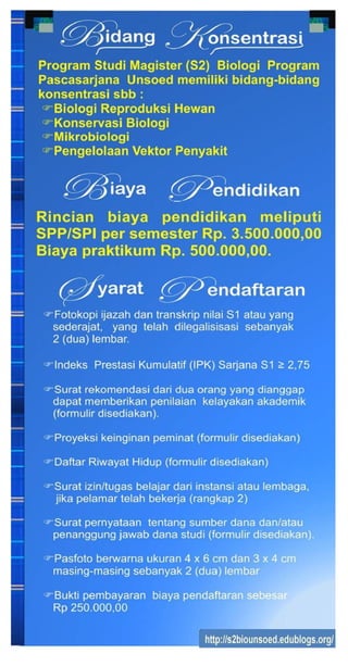 Leaflet  Magister  Biologi  Unsoed 2010