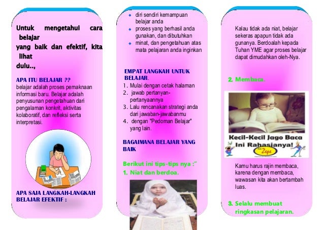 Leaflet belajar yang baik dan efektif