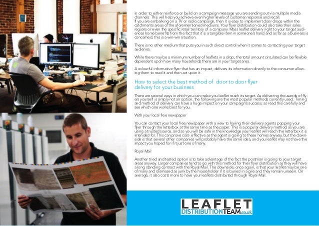 leaflet distribution guide employment flyer delivery