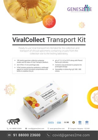 ViralCollect Transport Kit for COVID19