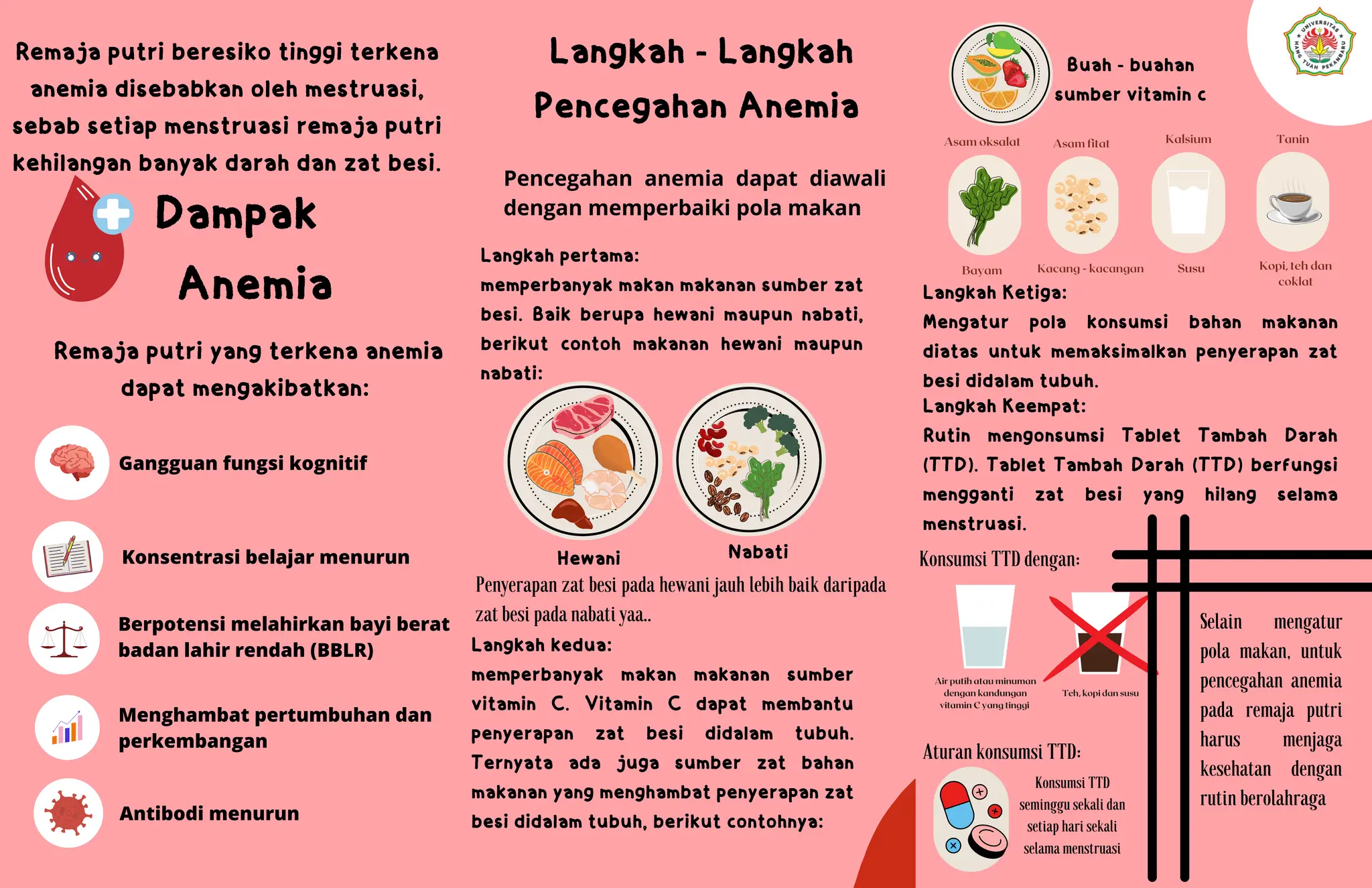 Leaflet anemia remaja putri, tanda tanda | PDF