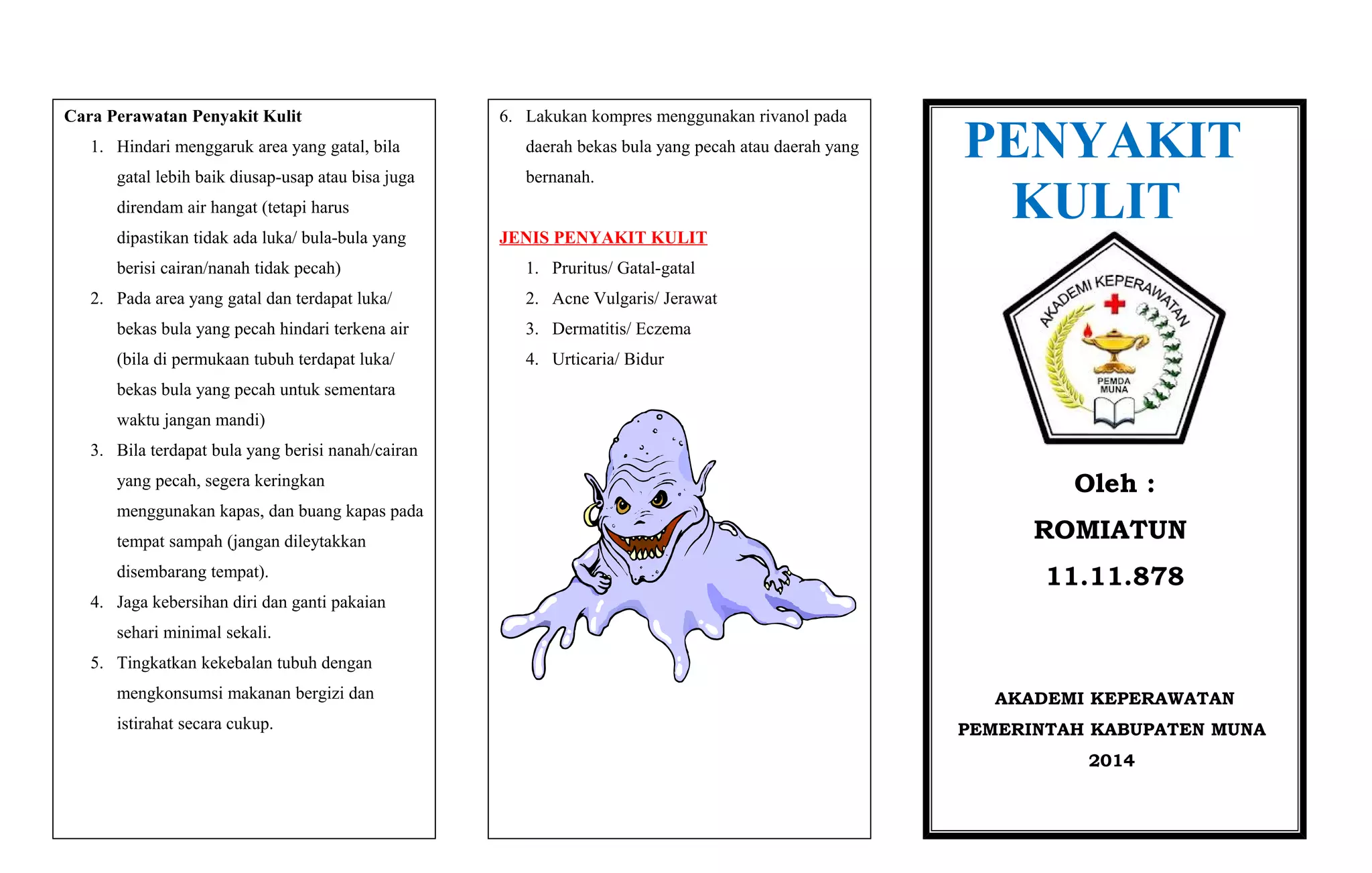 Leaflet penyakit kulit akper pemkab muna | PPT