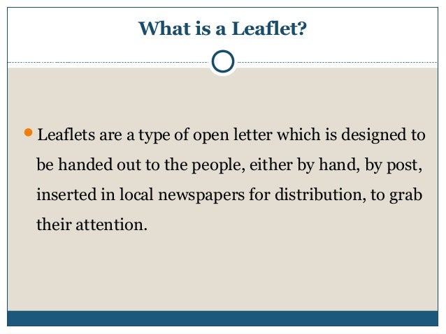 leaflet writing presentation leaflet formats