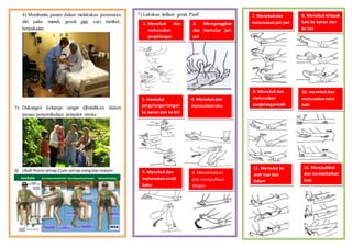 4) Membantu pasien dalam melakukan perawatan
diri yaitu: mandi, gosok gigi, cuci rambut,
berpakaian.
5) Dukungan keluarga sangat dibutuhkan dalam
proses penyembuhan penyakit stroke
6) Ubah Posisi setiap2jam setiapsiangdanmalam
7) Lakukan latihan gerak Pasif
1. Menekuk dan
meluruskan
pergelangan
2. Mereganggkan
dan memutar jari-
jari
3. memutar
pergelangantangan
ke kanan dan ke kiri
4. Menekukdan
meluruskansiku
5. Menekukdan
meluruskansendi
bahu
6. Mendekatkan
dan menjauhkan
tangan
v
7. Menekukdan
meluruskanjari-jari
8. Menekuktelapak
kaki ke kanan dan
ke kiri
9. Menekukdan
meluruskan
pergelangankaki
10. menekukdan
meluruskanlutut
kaki
11. Memutar ke
arah luar dan
dalam
12. Menjauhkan
dan mendekatkan
kaki
 