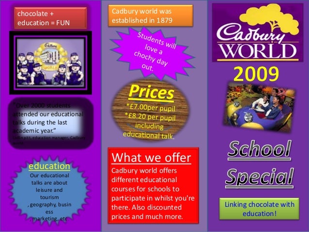 leaflet template cadbury world