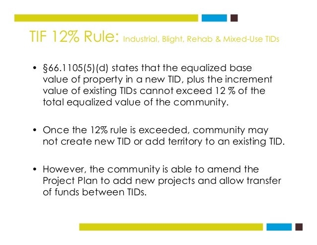Overview of TIF and Recent TIF Law Changes
