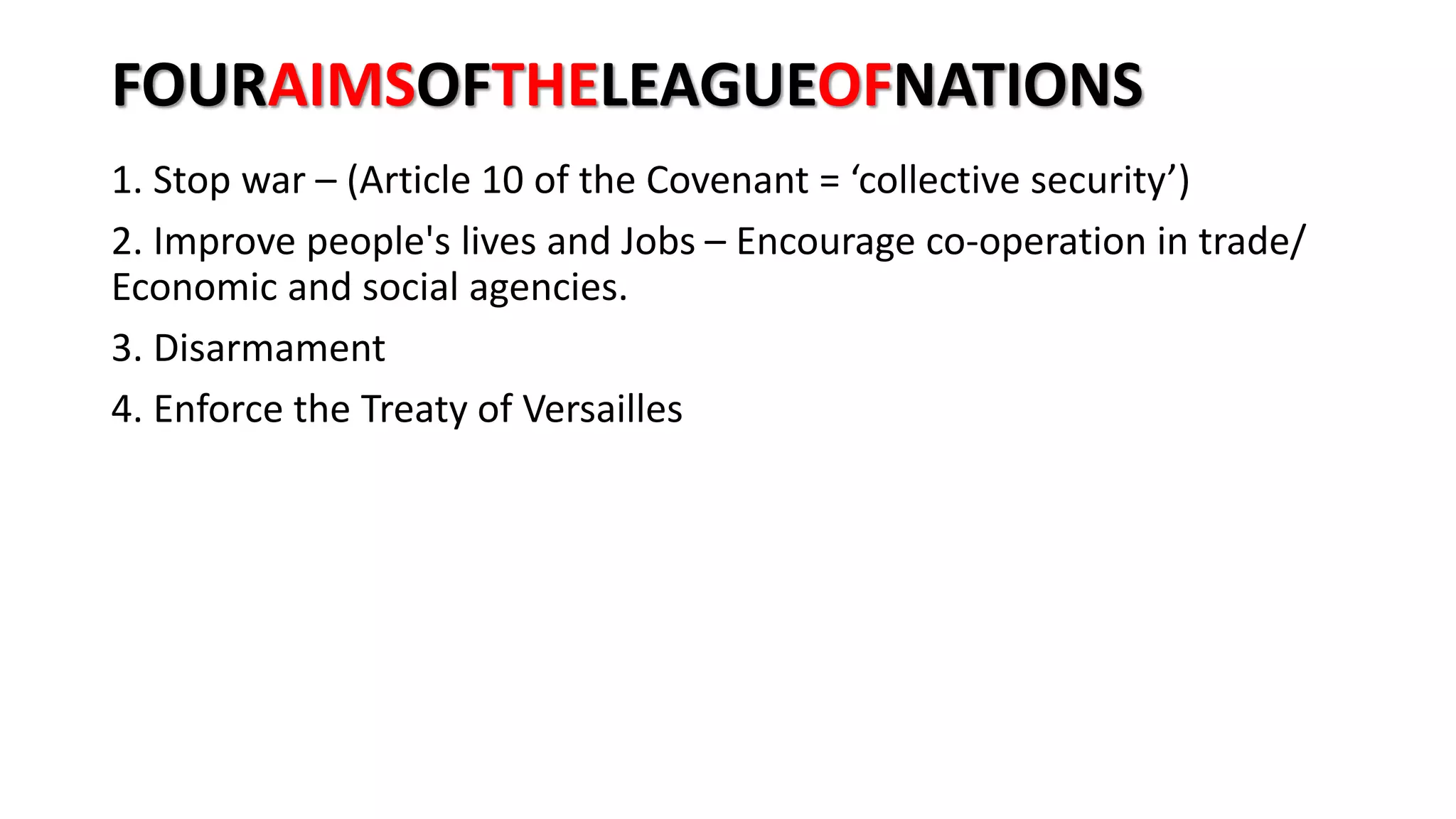CAMBRIDGE IGCSE HISTORY REVISION 2 - LEAGUE OF NATIONS | PPTX