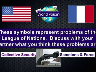 World voice?
Collective Security Sanctions & Force
 