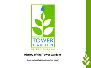 History of the Tower Gardens
“Inspiring Healthy Living Around the World”
 