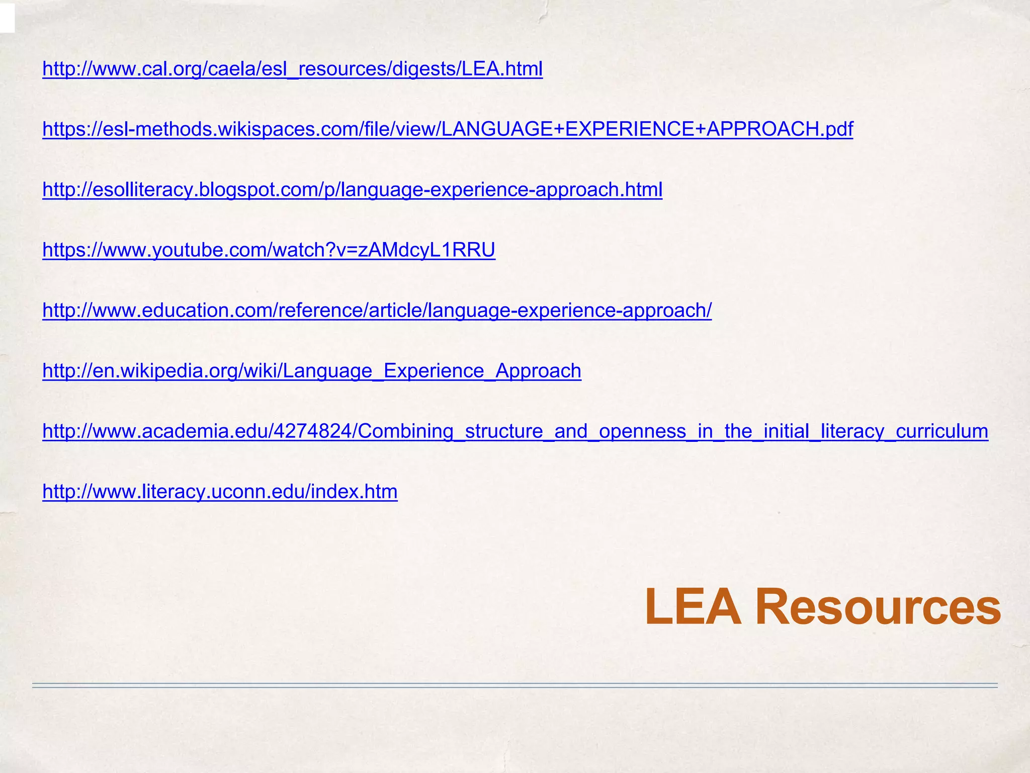 Language Experience Activities for Elementary Grades, Adult Low Level ...