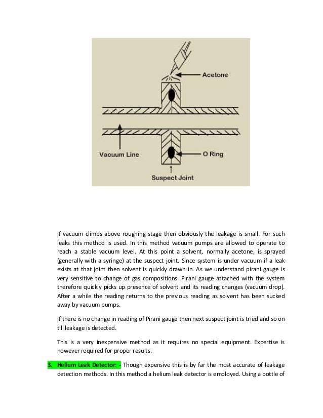 Leakage detection and prevention in vacuum systems