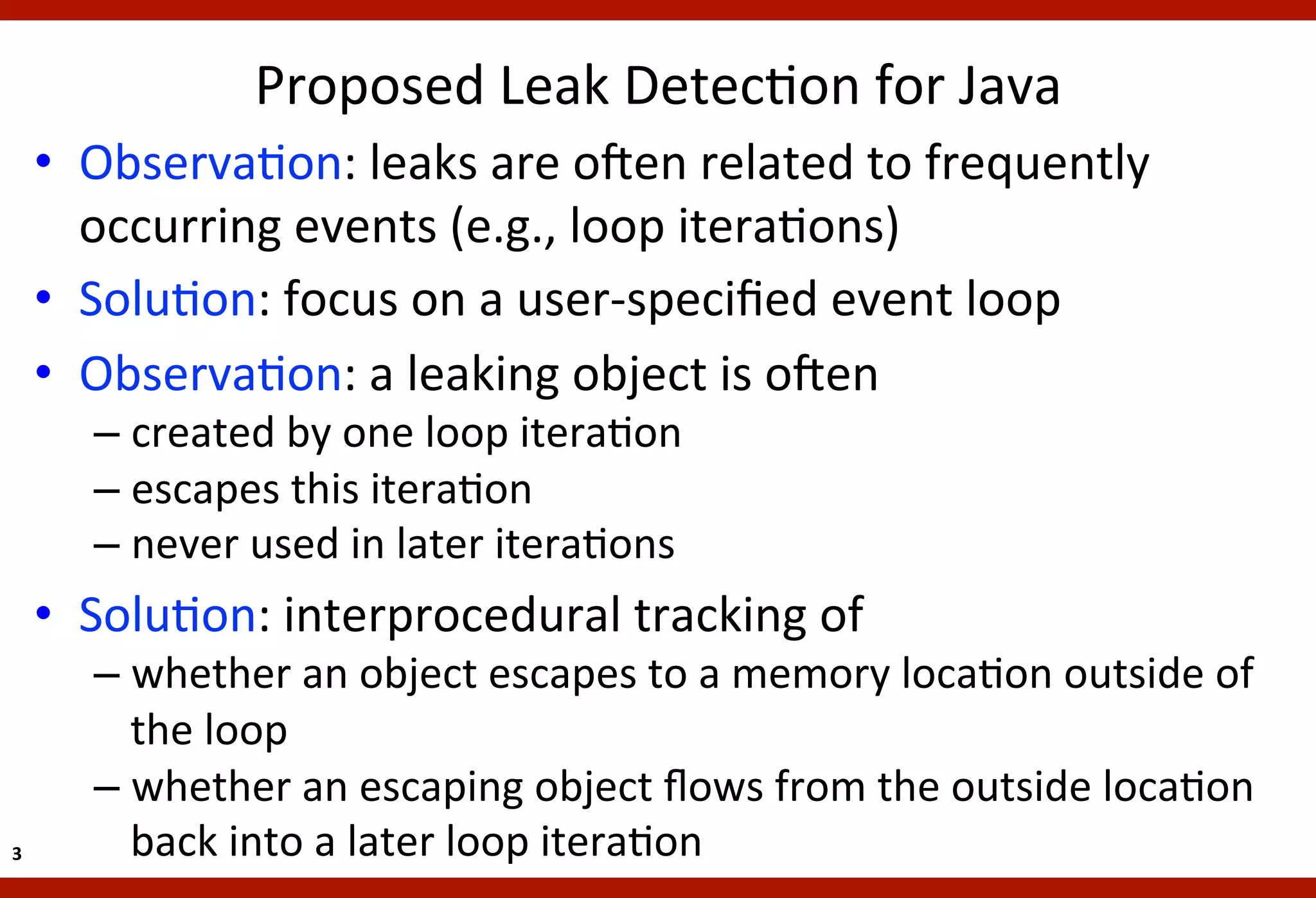 LeakChecker Practical Static Memory Leak Detection for Managed Langu…