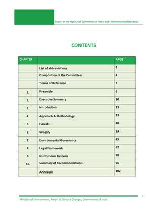 Report of the High Level Committee on Forest and Environment Related ...