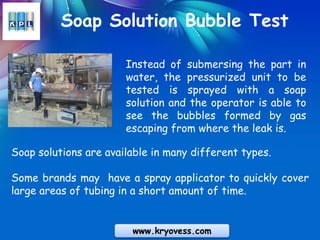 Leak Testing: Different Types Of Leak Testing Methods | Helium Leak