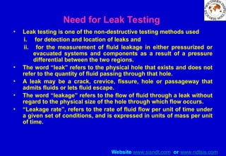 LEAK TESTING presentation for level 2 course | PPT