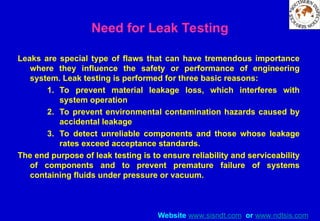 LEAK TESTING presentation for level 2 course | PPT