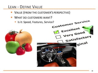 Define Customer Value Lean Lean Software Development | PDF