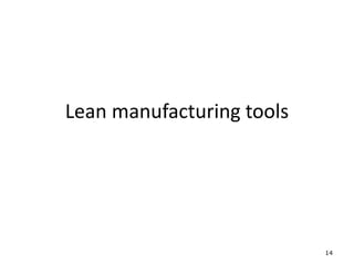 Lean manufacturing tools
14
 