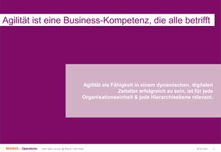 26.04.2021 | 7
Lean-Agile Journey @ Migros | Joël Krapf
Agilität ist eine Business-Kompetenz, die alle betrifft
Agilität a...