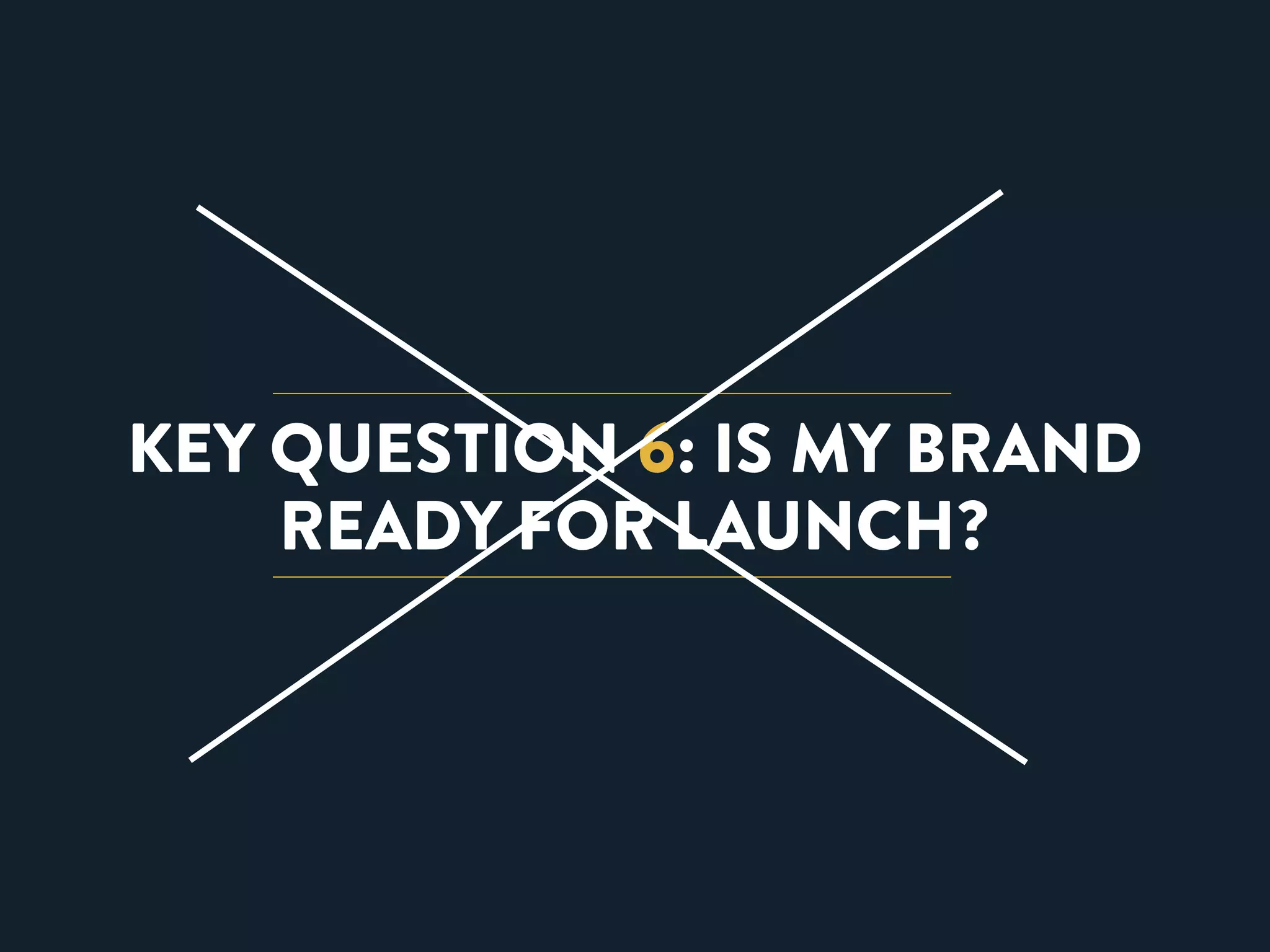 KEY QUESTION 6: IS MY BRAND 
READY FOR LAUNCH? 
 
