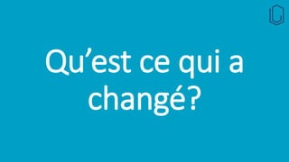 Qu’est ce qui a
changé?
 