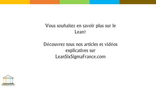 Vous souhaitez en savoir plus sur le
Lean?
Découvrez tous nos articles et vidéos
explicatives sur
LeanSixSigmaFrance.com
 
