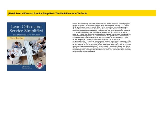 Lean Office and Service Simplified The Definitive How-To Guide