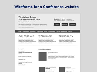 Wireframe for a Conference website
 