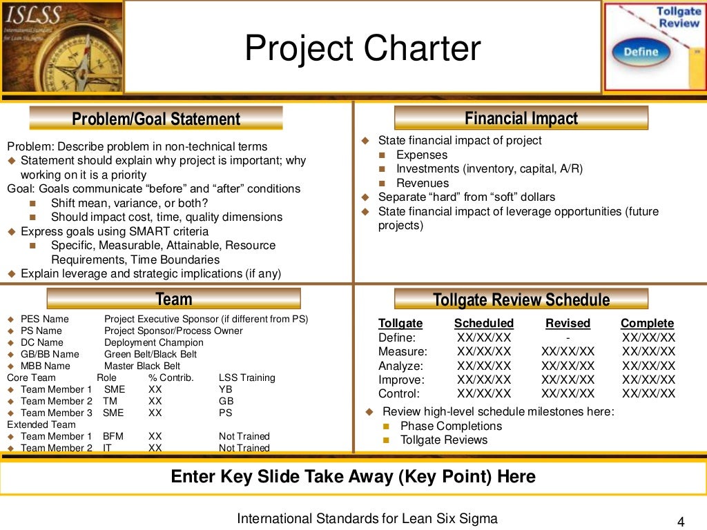 Project Charter Lean Six Sigma