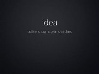 idea
coﬀee shop napkin sketches

 