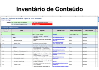 Inventário de Conteúdo

 