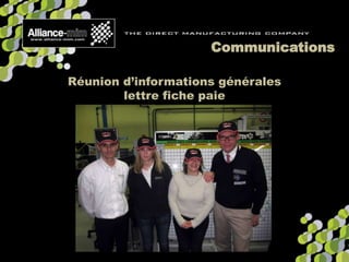 Réunion d’informations générales
lettre fiche paie
Communications
 