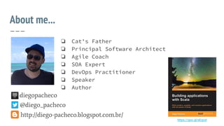@diego_pacheco
❏ Cat's Father
❏ Principal Software Architect
❏ Agile Coach
❏ SOA Expert
❏ DevOps Practitioner
❏ Speaker
❏ Author
diegopacheco
http://diego-pacheco.blogspot.com.br/
https://goo.gl/eEqvzl
About me...
 