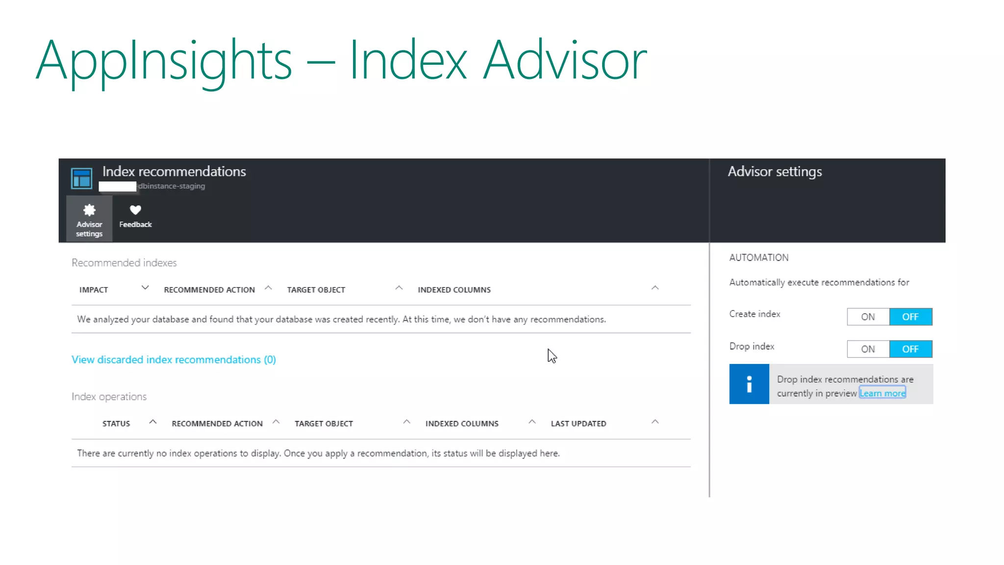 AppInsights – Index Advisor 