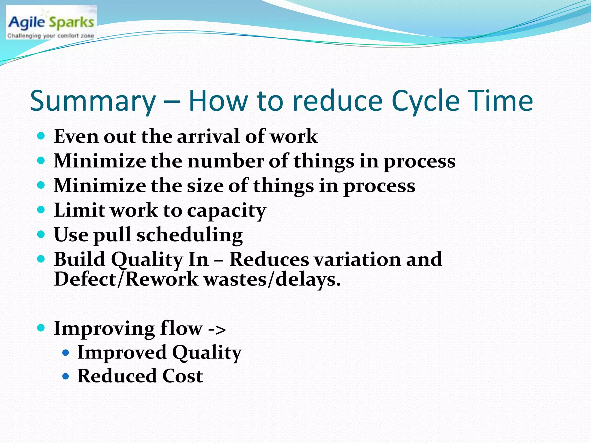 Reduce Cycle Lean agile for managers - Intro | PDF