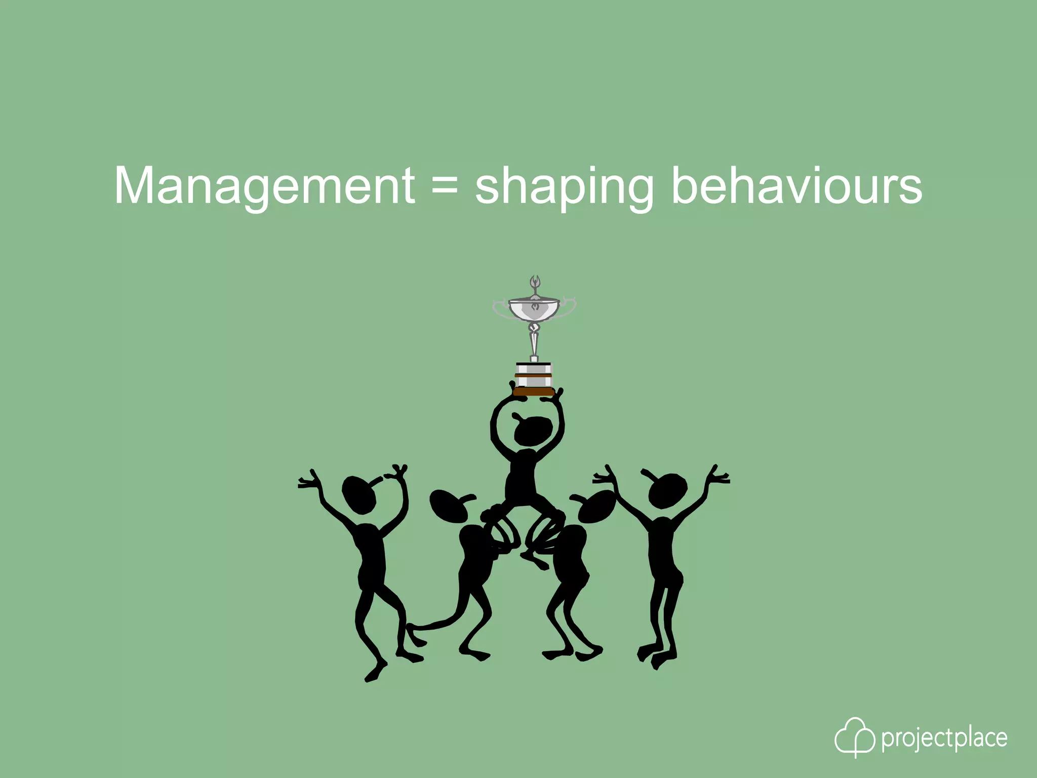 Management = shaping behaviours
 