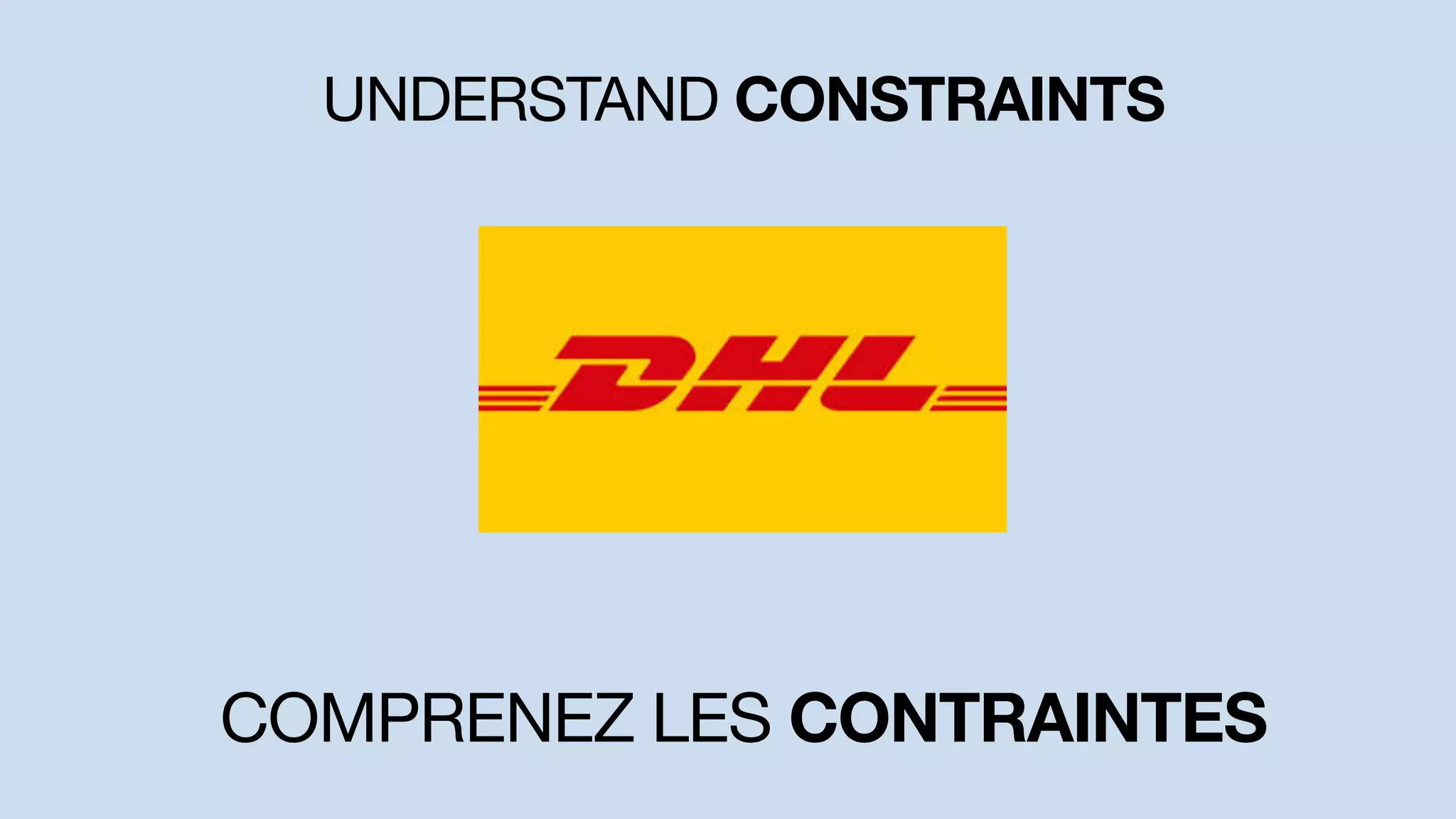 UNDERSTAND CONSTRAINTS
COMPRENEZ LES CONTRAINTES
 