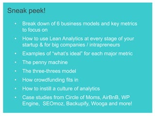 Introduction to Lean Analytics webinar (O'Reilly) | PPTX