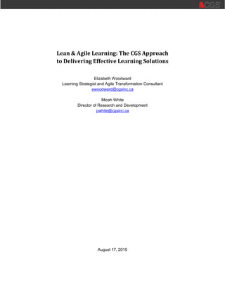 Lean and Agile Learning: The CGS Approach | PDF
