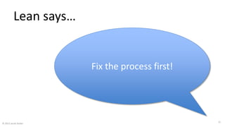 Lean says…
© 2015 Jacob Stoller
Fix the process first!
31
 
