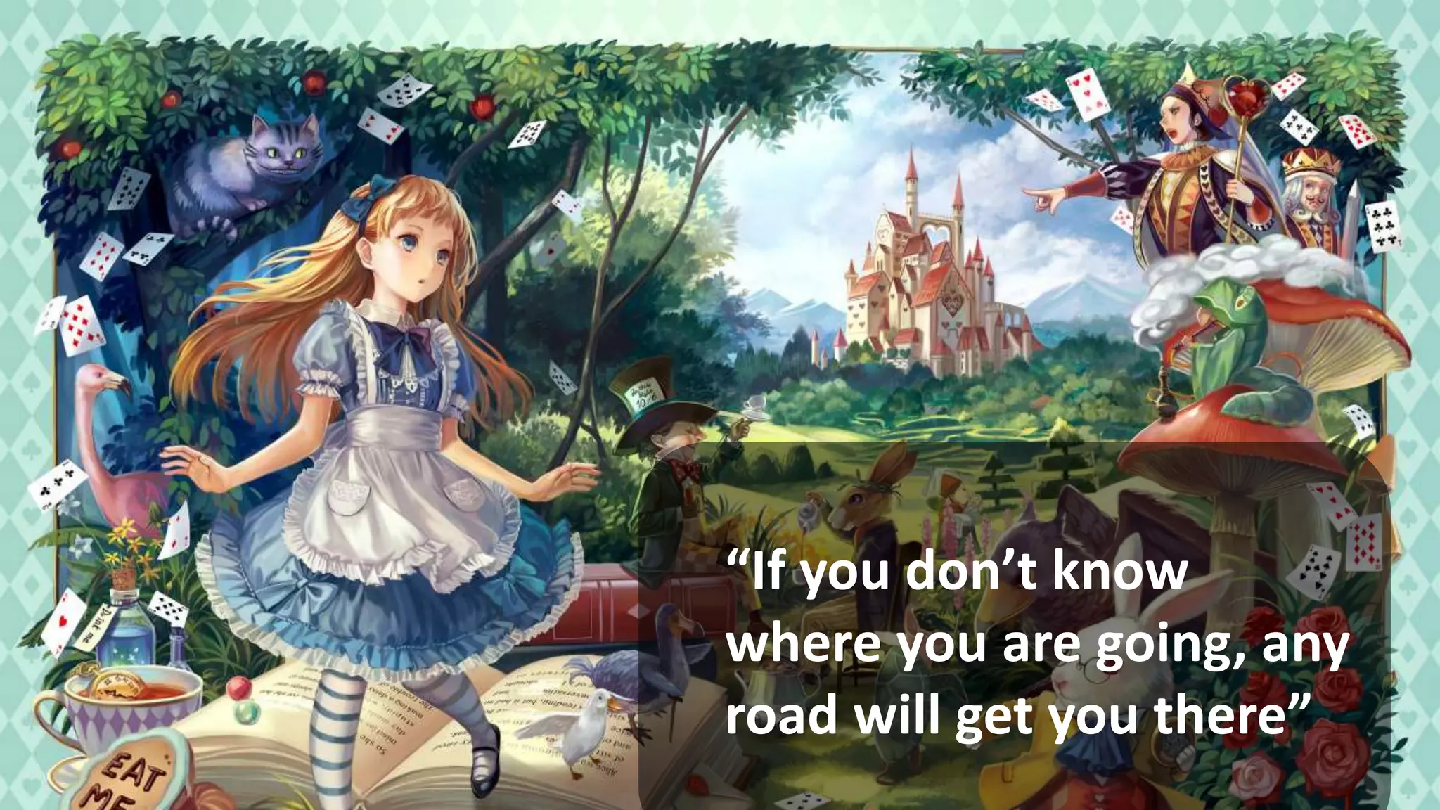 “If you don’t know
where you are going, any
road will get you there”
 