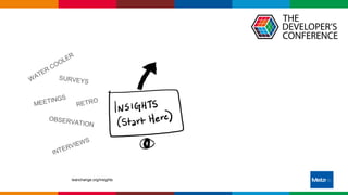 Globalcode – Open4education
leanchange.org/insights
WATER COOLER
SURVEYS
MEETINGS
OBSERVATION
INTERVIEWS
RETRO
 