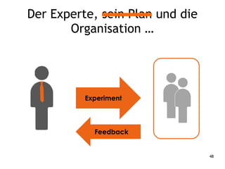 48
Der Experte, sein Plan und die
Organisation …
 