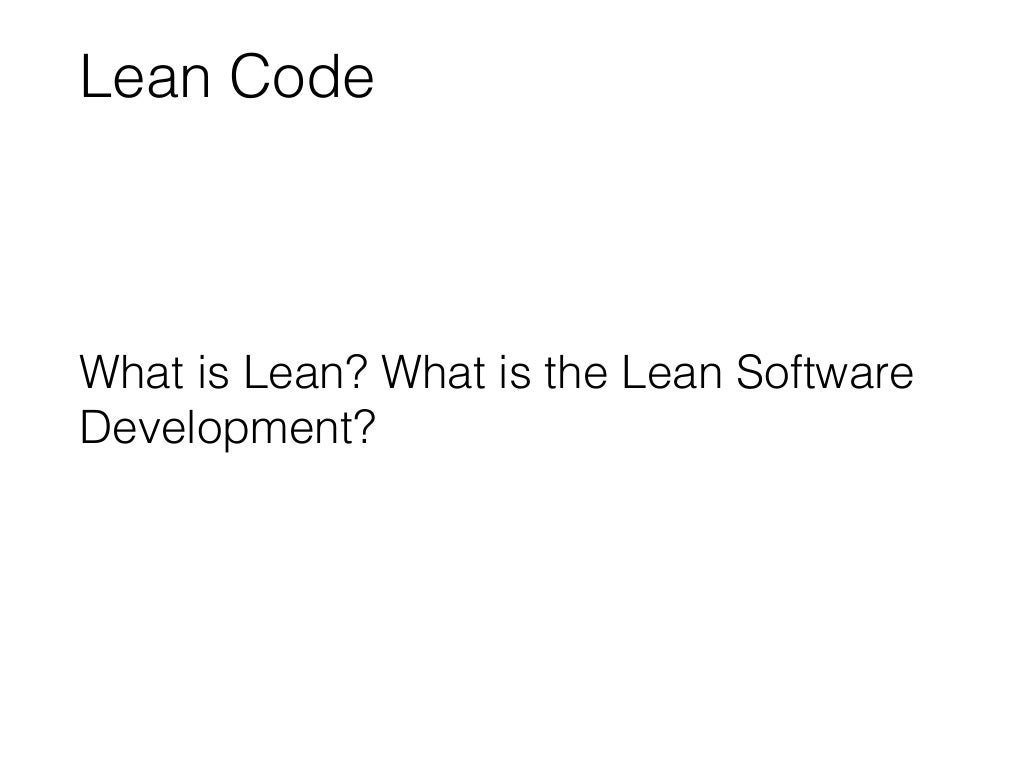Lean code en